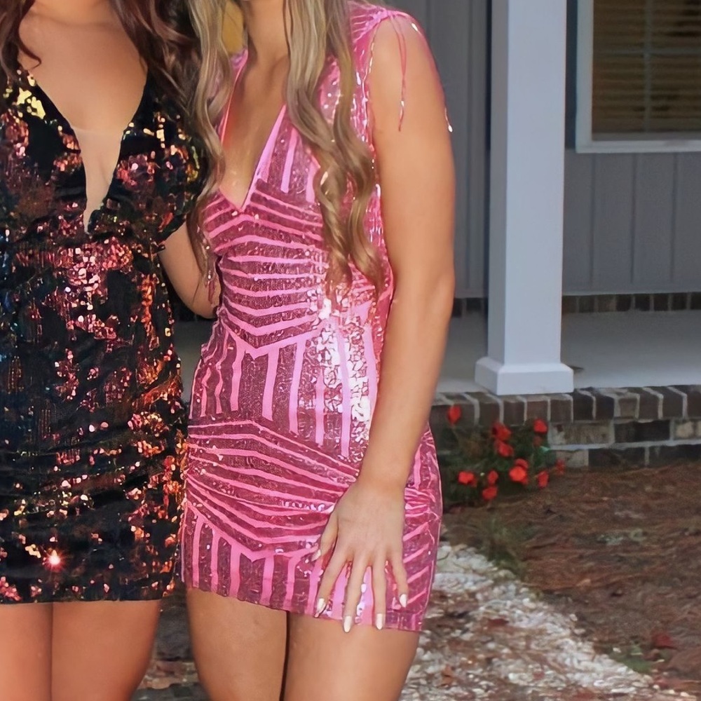 SUPERDOWN PINK SPARKLE DRESS